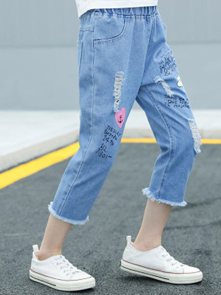 童装品牌2019春夏时尚韩版牛仔裤