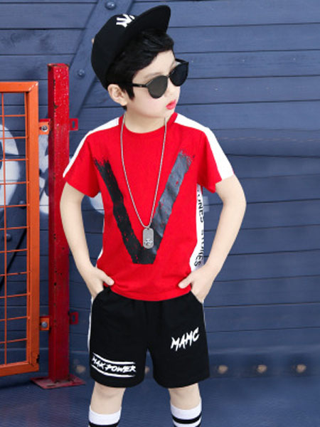 童装品牌2019春夏嘻哈街舞运动服两件套