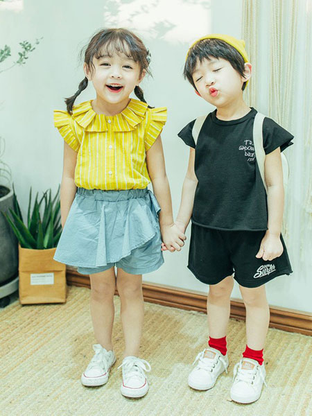 童装品牌2019春夏新款时尚短袖七分裤两件套洋气韩版