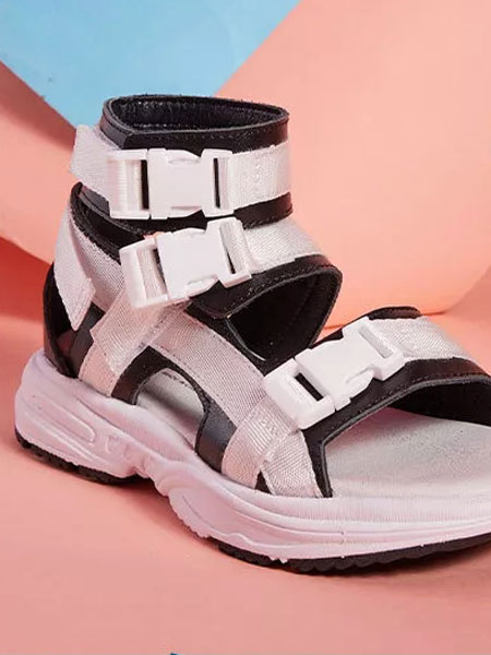 诺米洛童鞋品牌2019春夏新款松糕底运动风平底粉色增高两穿潮