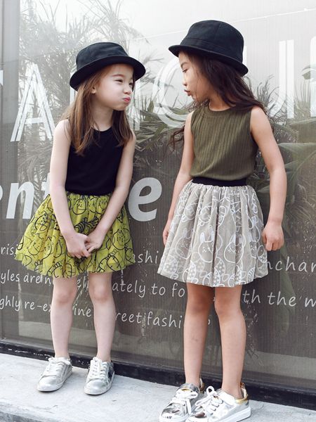 童装品牌2019春夏印花短袖T恤韩版蕾丝裙套装两件套夏