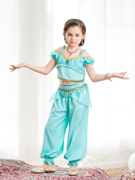 迪士尼公主裙童装品牌阿拉丁茉莉公主裙六一儿童节肚皮舞
