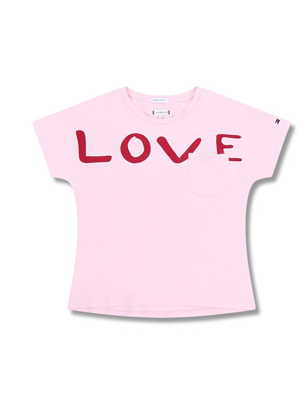 Tommy Hilfiger童装品牌2019春夏淡粉色小女童短袖T恤