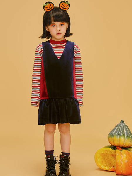 LROLIO童装品牌2019秋冬马甲式连衣裙