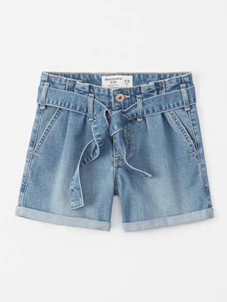 Abercrombie Kids童装品牌2019春夏纸袋裤腰头过膝短裤