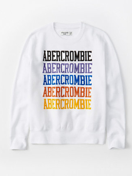 Abercrombie Kids童装品牌2019春夏植绒 logo圆领运动衫