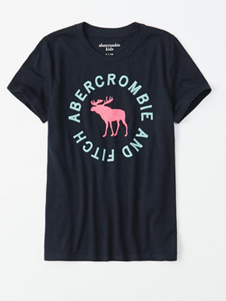 Abercrombie Kids童装品牌2019春夏刺绣 logo款t恤