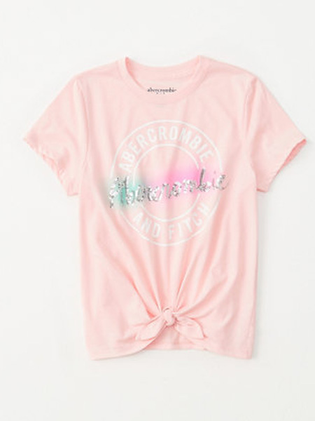 Abercrombie Kids童装品牌2019春夏前身绑结涂鸦logo款t恤