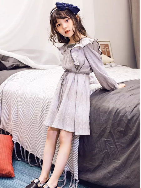 卡拉美Karamel童装品牌2020春夏木耳边连衣裙