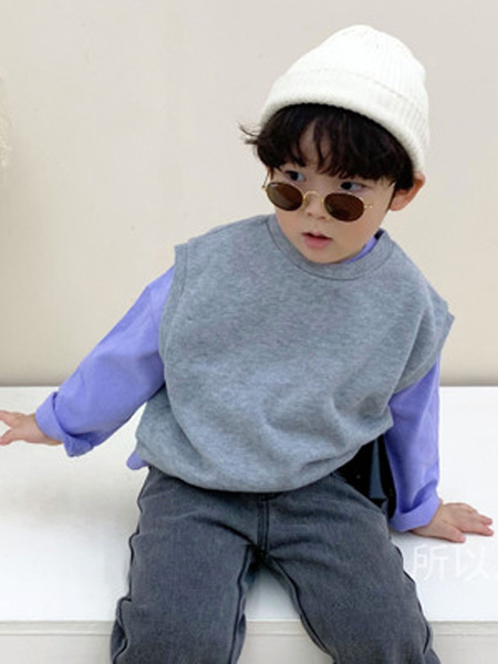 所以童装品牌2019秋季新款韩版t恤长袖纯色全棉圆领马甲简约休闲打底衫两件装