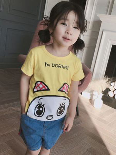 赫拉米斯童装品牌2019春夏新款卡通胶印短袖T恤