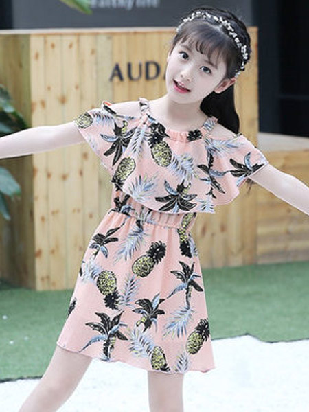 童装品牌2019春夏新款吊带裙子雪纺公主裙洋气网纱裙