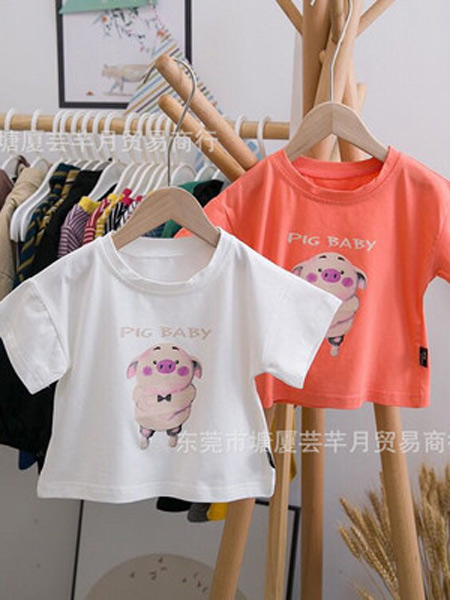 芸芊月童装品牌2019春夏新款韩版休闲洋气短袖T恤