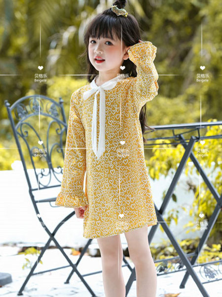 贝格乐童装品牌2019秋季新款韩版甜美可爱连衣裙