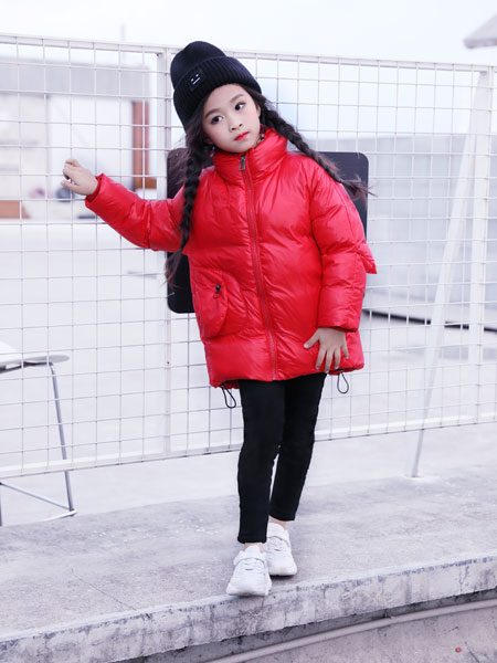童装品牌2019秋冬韩版中长款连帽羽绒衣加厚保暖潮衣