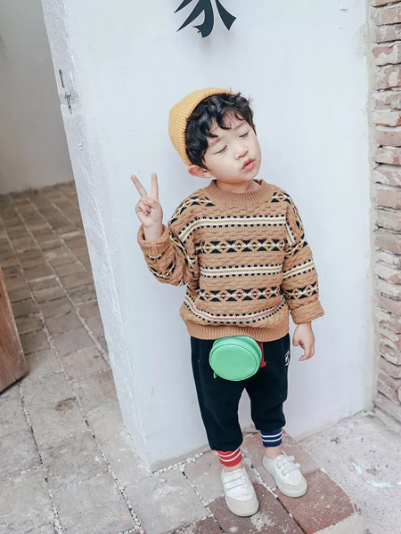 思薇希sweecy童装品牌2019秋季新款纯棉复古洋气套头针织衫