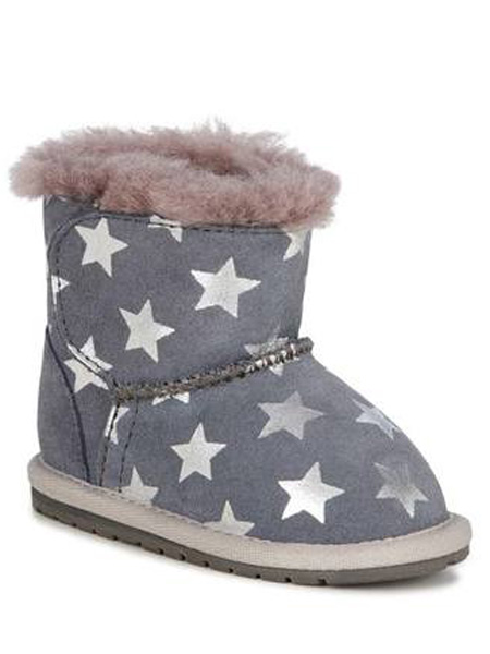 EMU Australia童鞋品牌2019秋冬新款雪地靴星星可爱保暖防滑