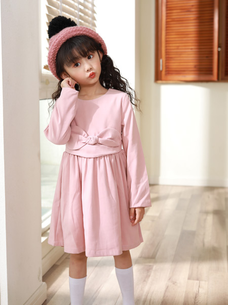 西瓜王子童装品牌2019秋季新款韩版中长款甜美连衣裙