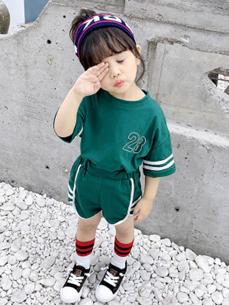 小身材童装品牌2019春夏新款韩版棉短袖T恤休闲裤两件套