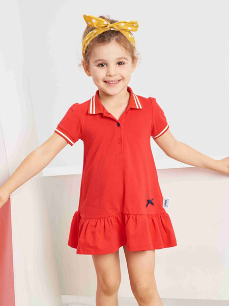 童装品牌2019春夏儿童女裙运动裙套装golf球童服短袖Polo裙子