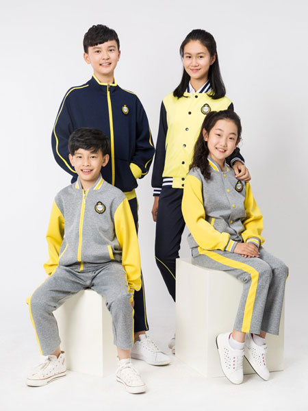 童装品牌2019春夏英伦风男女儿童运动班服两件套