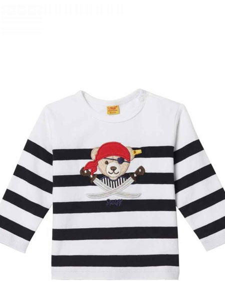Steiff童装品牌2019春夏新品女童卫衣条纹长袖T恤