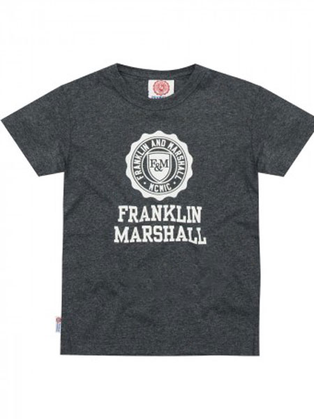 Franklin & Marshall童装品牌2019春夏标语字母短袖棒球黑T恤 轻薄舒适透气凉爽