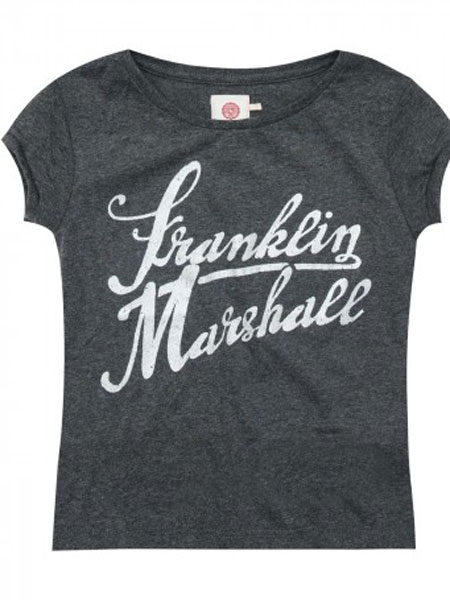 Franklin & Marshall童装品牌2019春夏女童中小童人棉印花韩版短袖圆领衫