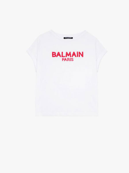 Balmain巴尔曼童装品牌2019秋季印花字母宽松半袖T恤