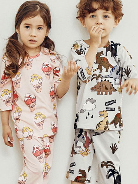 末一末一童装品牌2019春夏机棉男女儿童宝宝家居服套装包邮