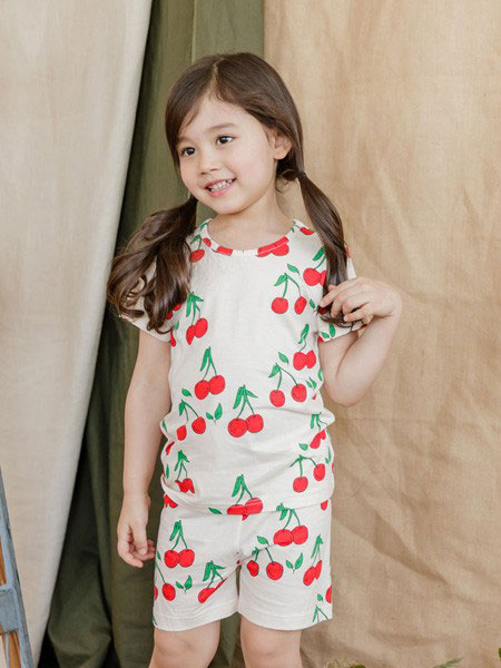 末一末一童装品牌2019春夏有机棉透气女宝宝短袖家居服男童竹纤维睡衣