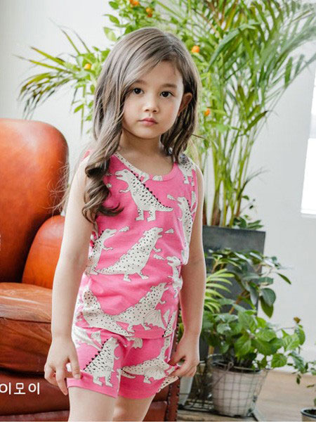 末一末一童装品牌2019春夏有机棉透气女宝宝短袖家居服男童竹纤维睡衣