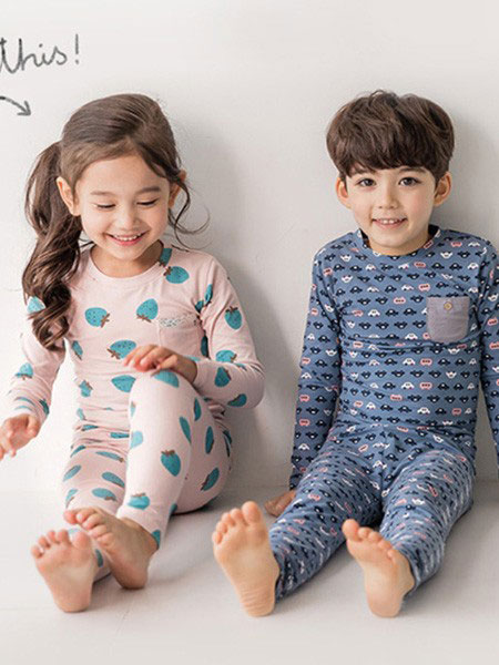 童装品牌2019春夏有机棉透气女宝宝短袖家居服男童竹纤维睡衣
