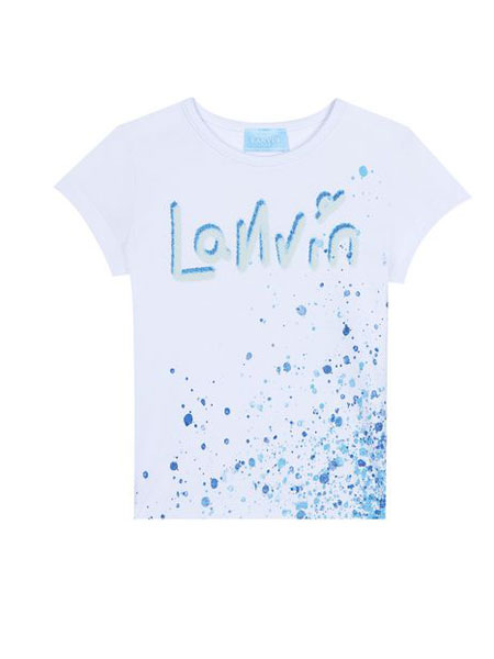 Lanvin 童装品牌2019春夏短袖T恤卡通印花上衣新款纯棉T恤潮