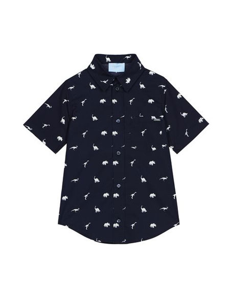 Lanvin 童装品牌2019春夏男童鲨鱼短袖衬衫