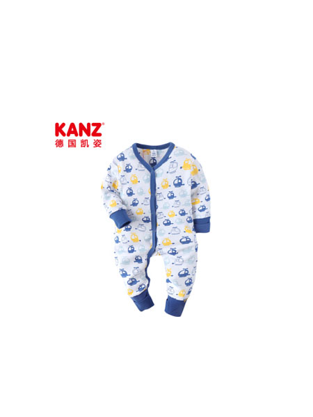 KANZ童装品牌2019春夏纯棉印花连体衣开衫