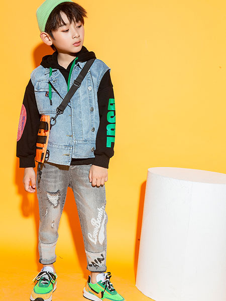 贝贝媞妮童装品牌2019秋冬韩版时尚运动儿童牛仔洋气两件套