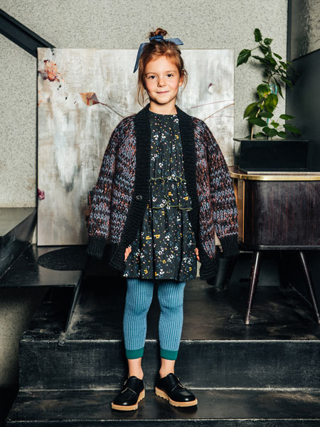 Paade Mode童装品牌2019秋冬 蕾丝花边印花波西米亚风短袖外套
