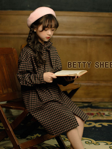 贝蒂小羊童装品牌2019秋冬复古气质裙子