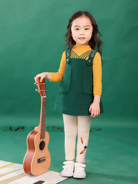 童装品牌2019秋冬韩版女童背带裙套装中童时髦两件套连衣裙
