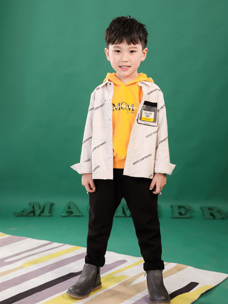 Maomier猫咪儿童装品牌2019秋冬儿童中长款满印外套洋气潮上衣