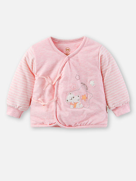 贝儿童品童装品牌2019秋冬加绒粉色印花上衣