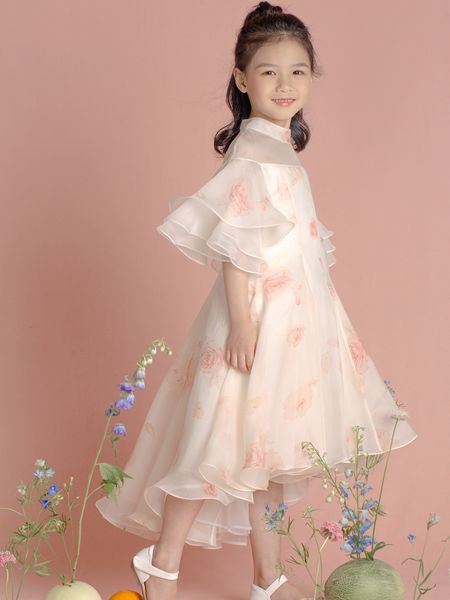 贝的屋童装品牌2019秋冬粉色公主裙子