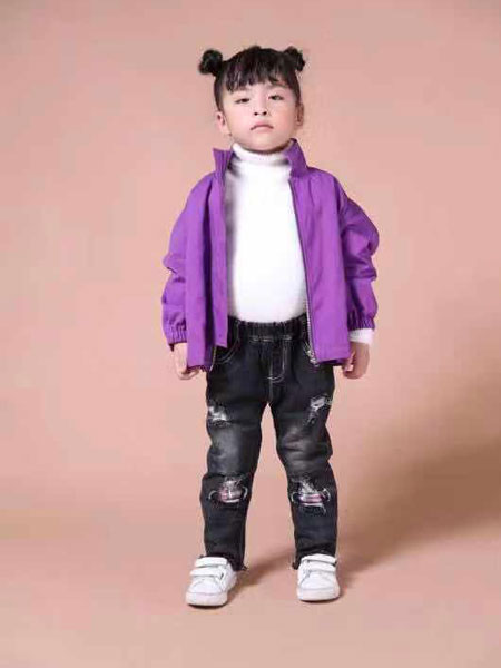 米作童装品牌2019秋冬紫色外套
