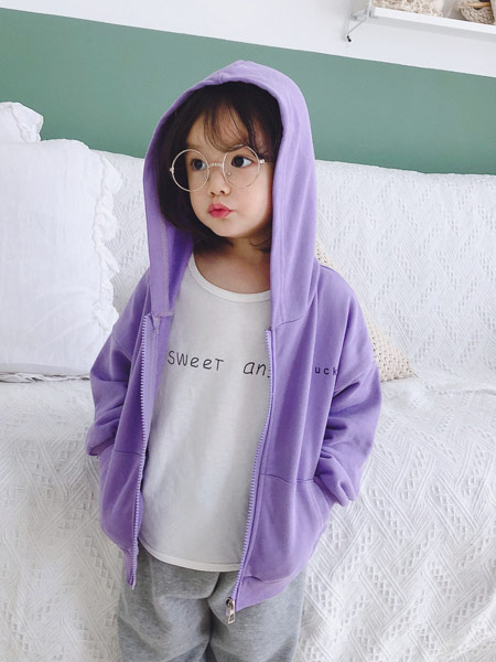 童装品牌2019秋季紫色外套