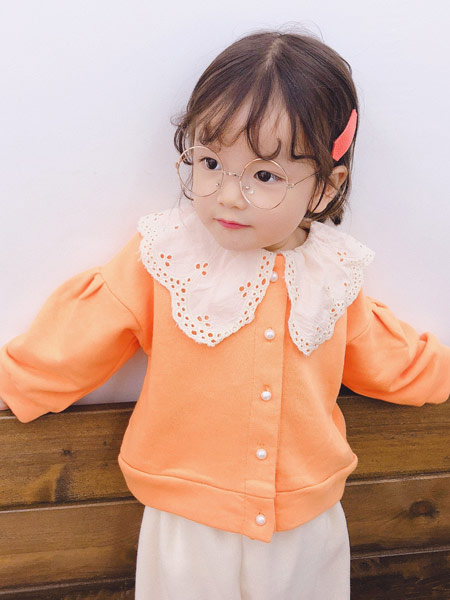 菲瑞娅童装品牌2019秋季橙色上衣