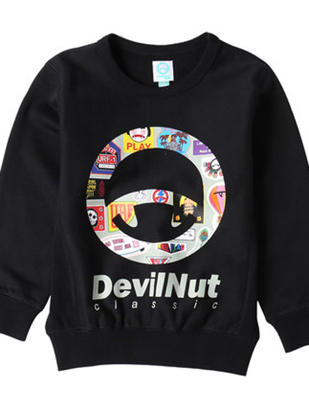 DEVILNUT童装品牌2019秋冬个性字母圆领卫衣