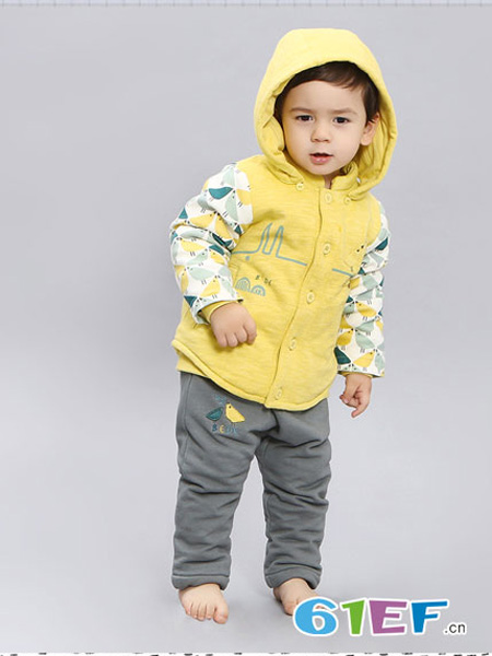 三木比迪童装品牌2019秋冬保暖外套可脱帽全开婴儿婴幼儿童上衣服秋冬