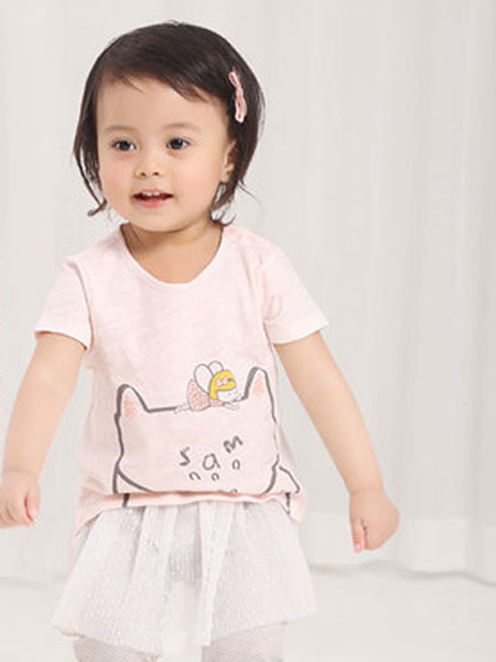 三木比迪童装品牌2019春夏纯棉婴儿童短袖T恤上衣打底衫薄款