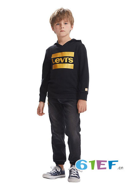李维斯LEVI'S童装品牌2019秋季黑色卫衣